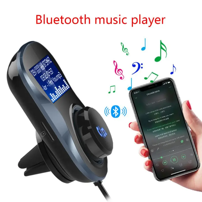 Bluetooth Hands-free FM модулятор стерео автомобильный mp3-плеер адаптер fm-передатчик двойной USB Автомобильное зарядное устройство