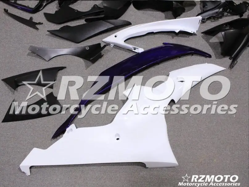 4 подарки набор впрыскивателей Мотоцикл Обтекатели Fit для YAMAHA YZF-R6-600 2008- 08-16 Кузов Набор изготовленный на заказ белый фиолетовый
