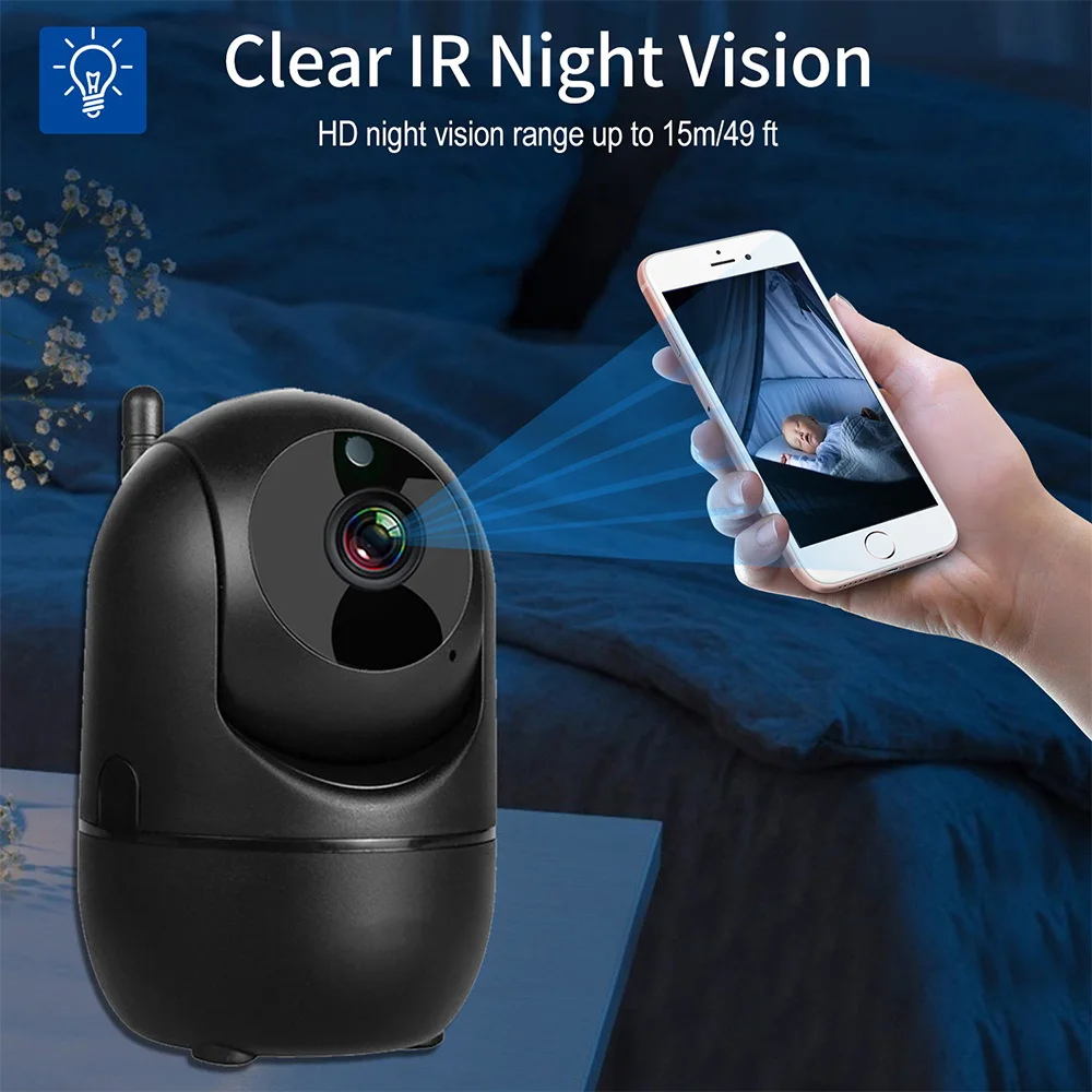 IP Camera 1080P 2MP Surveillance Cameras with Wifi IR Night Vision Auto Track Two Way Audio Wireless Home Security Camera CCTV