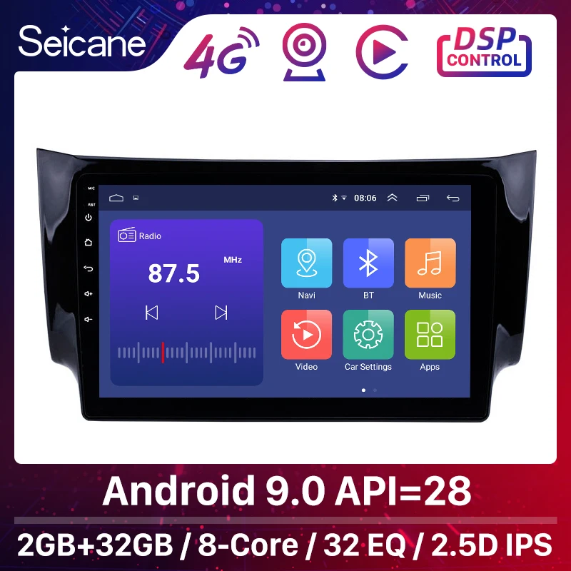 Seicane 2Din GPS Multimedia Player Head Unit For
