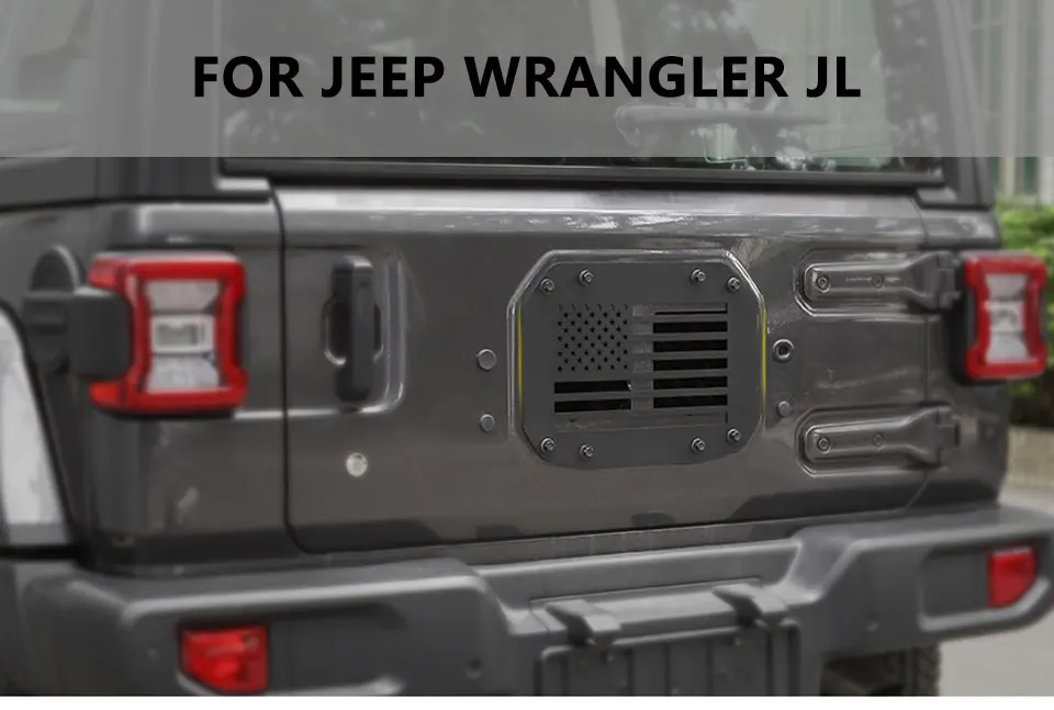 960_01 Styling Mouldings Car Tailgate Exhaust Air Outlet Intake Vent Decoration Cover for Jeep Wrangler JL 2018 Up Car Styling