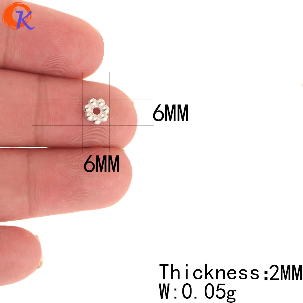 Cordial Design 6MM 2000Pcs/Lot Acrylic Beads/Earring Findings/Flower Shape/Silver UV Plating/Hand Made/Beads Jewelry Accessories