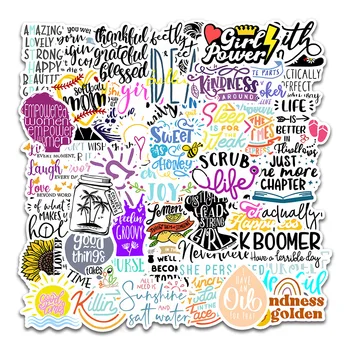 

50pcs Motivational Toy Stickers For Suitcase Satchel Schoolbag Book Bag Pencil Box Folder Phone Laptop Travel Luggage Decals