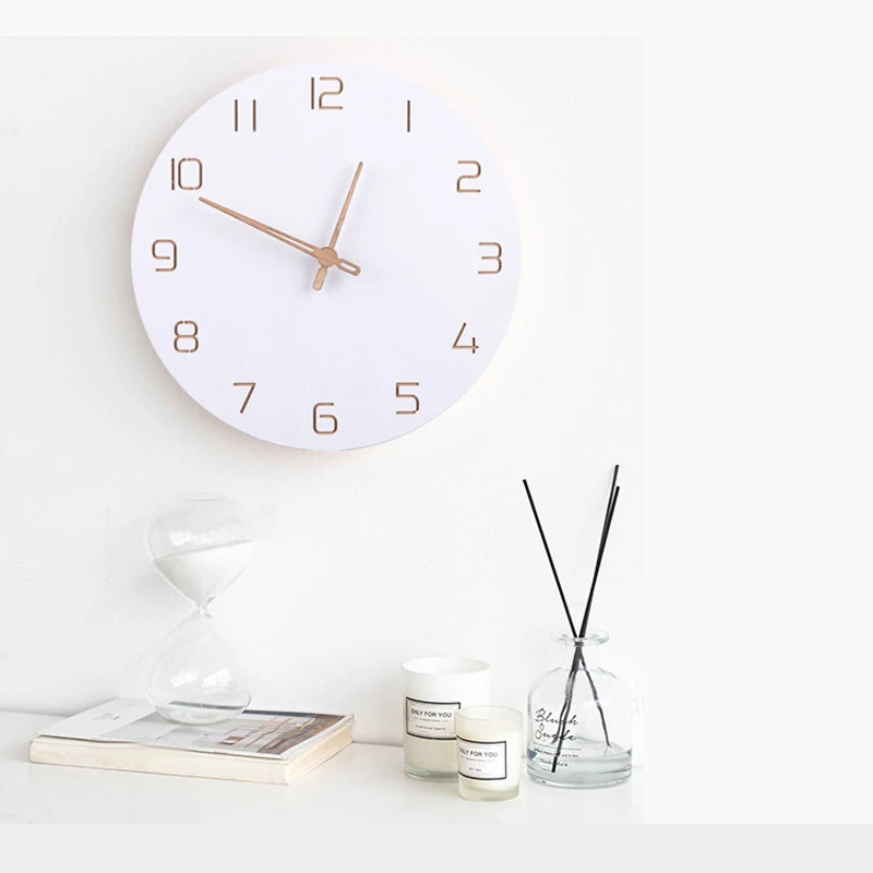 Buy Nordic 3D Wooden Large Wall Clock Modern Design Home Decor Bedroom Silent oclock Nixie Watch Wall Kids Clock For Children Room