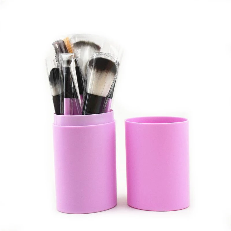 12pcs Bucket Make up Brushes Set for Face Powder Eyeshadow Concealer Blush Eyeliner Blending Xmas gift Makeup Tools