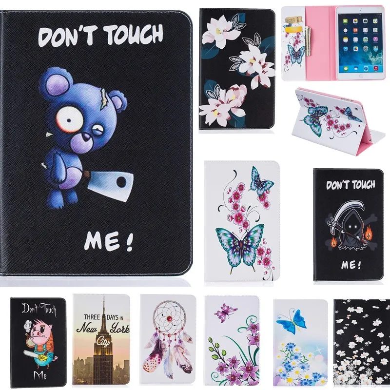 

For Funda iPad Mini 3 2 1 Case print Dreamcatcher & cute bear Flip Stand PU Leather Cover Case for ipad Mini with Soft TPU Shell
