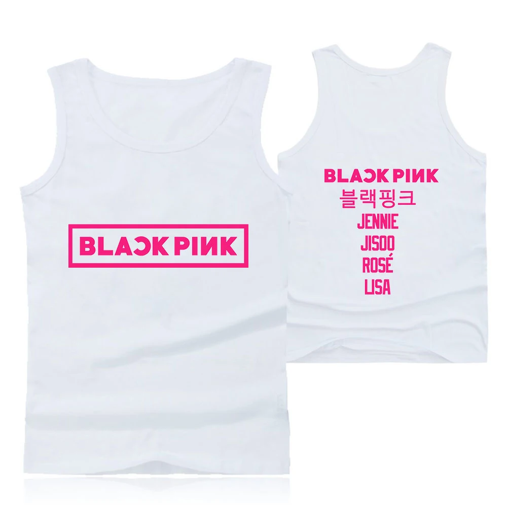 Blackpink/Новинка года; мужские топы на бретелях; Верхняя одежда; популярный классный Повседневный модный топ без рукавов с круглым вырезом; одежда для мужчин и женщин; большие размеры