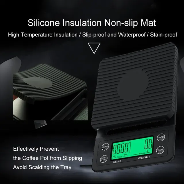 3Kg 0,1 G 5 Kg Súlyú Kávécserék Időzítő Digitális Konyhai Skála Nagy Pontosságú Lcd -Skálákkal - Image 3