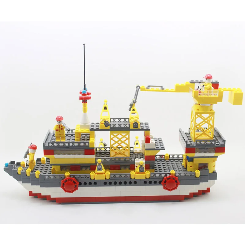 

Hot Selling Tide Treasure Building Blocks Gift Box Boat Cruiser Warship Educational Assembled Building Blocks CHILDREN'S Toy Tra