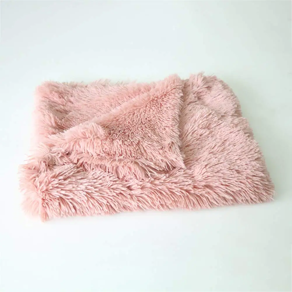 Leather Pink Длинное плюшевое одеяло для домашних животных, кровать для собак, кошек, мягкий теплый двухслойный пушистый глубокий спальный чехол для маленьких, средних и больших матрац для собак - Цвет: Leather Pink