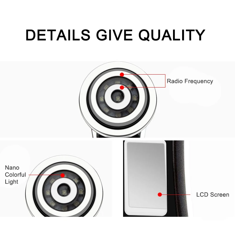 Microcurrents For Face Needleless Mesotherapy LED Color Light Radio Frequency EMS Lifting High Pulse Import Ultrasound Apparatus