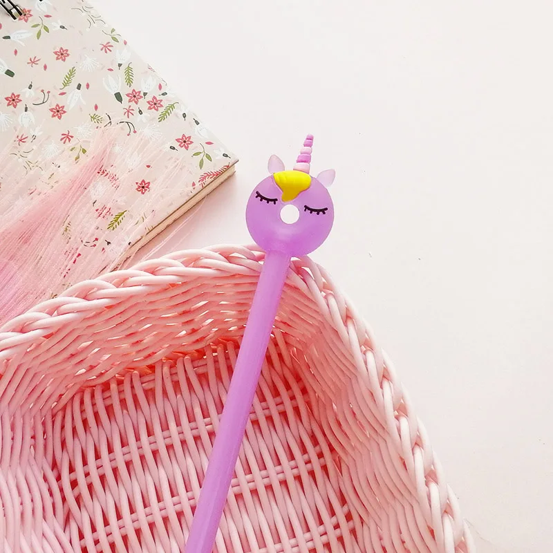 Радуга Единорог детская мультипликационная гелевая ручка милые Kawaii красивые черные чернила ручка для девочки детский подарок канцелярские принадлежности для офиса и школы - Цвет: unicorn 11