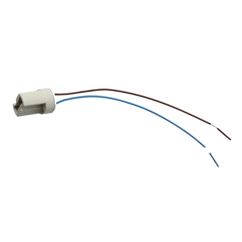 Top-10Pcs 250V 2A G9 Разъем керамический светильник держатель лампы с кабельным проводом-Off-White