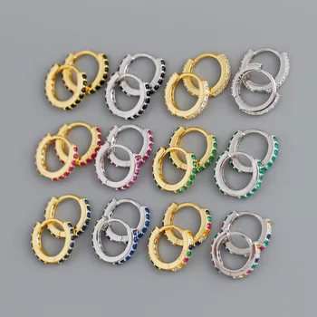 

New authentic 100% 925 sterling silver with colored zircon earrings, elegant and chic party jewelry gifts for women