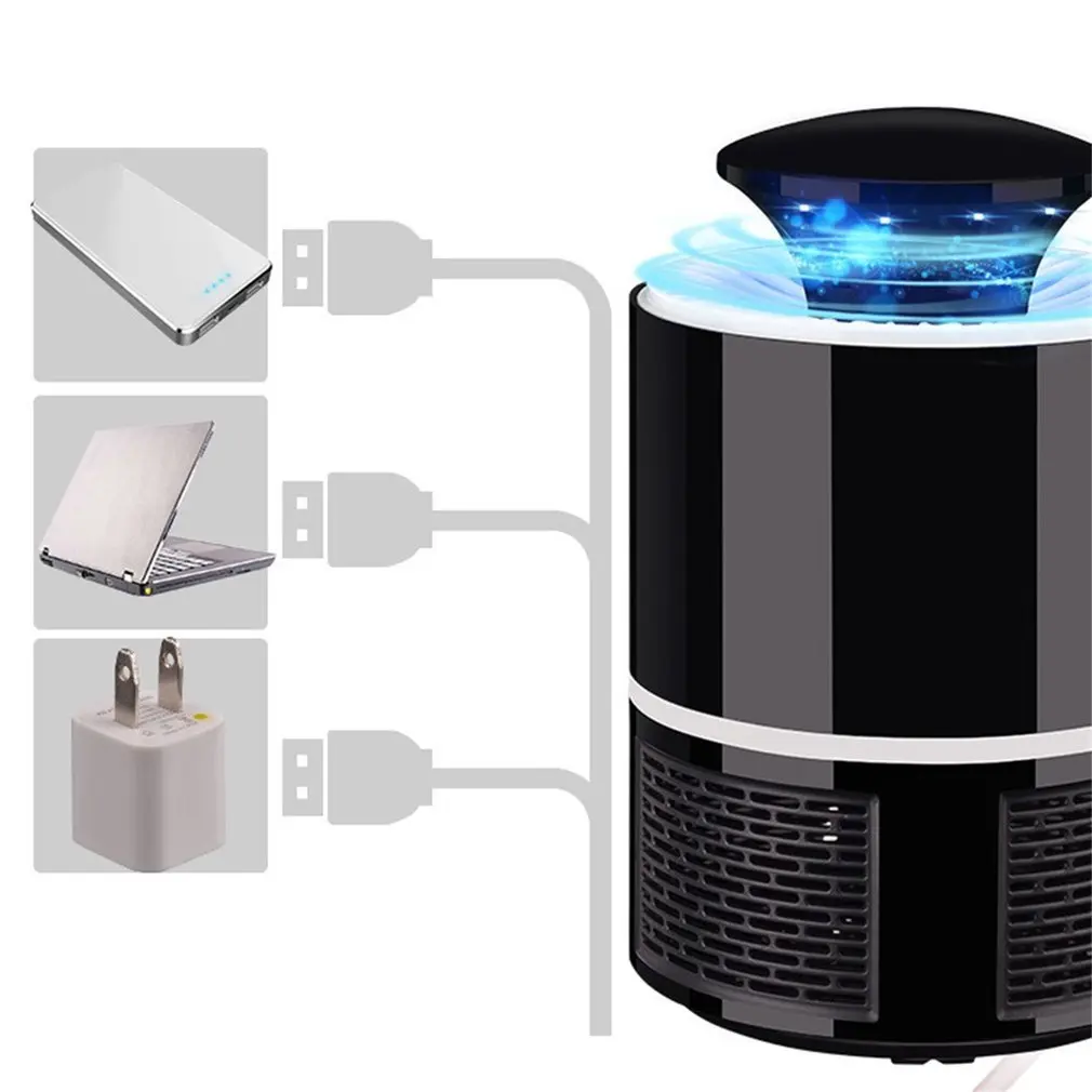 Electronic Mosquito Killer Lamp LED Bug Zapper Bug Insect Catcher USB Power Garden Bedroom Mosquito Trap Lamp With Suction Fan