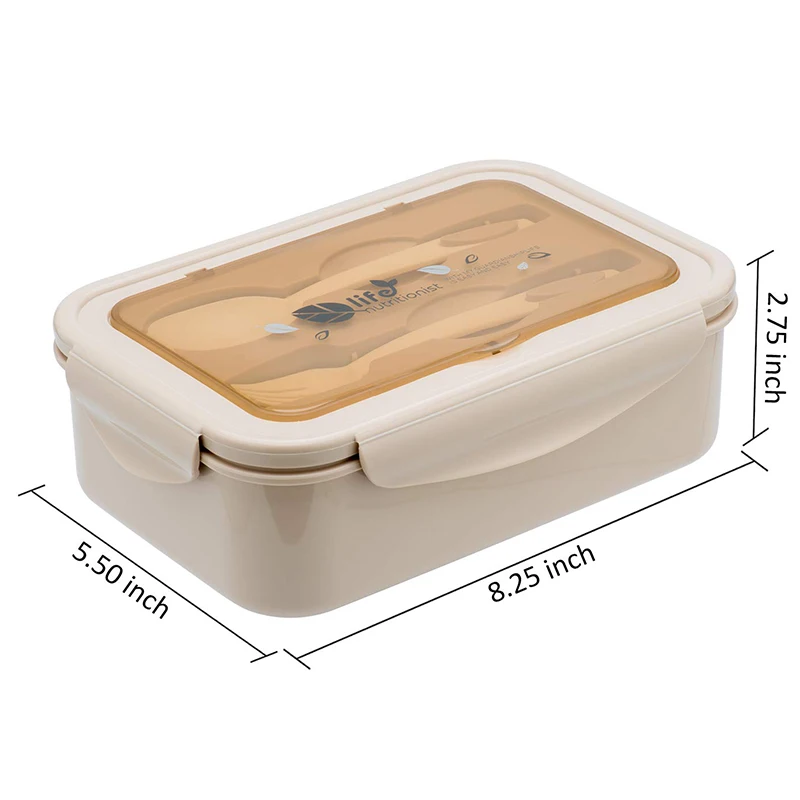 Botique-Bento коробки для взрослых-Bento Ланч-бокс для детей с ложкой и вилкой-прочный, герметичный для еды на ходу