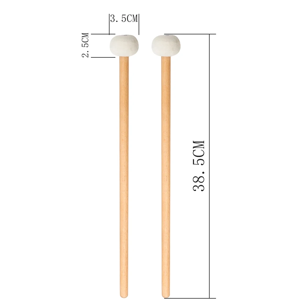 1 пара войлочных молотков барабанные палочки с деревянной ручкой для ударного инструмента белый ударный инструмент Аксессуары