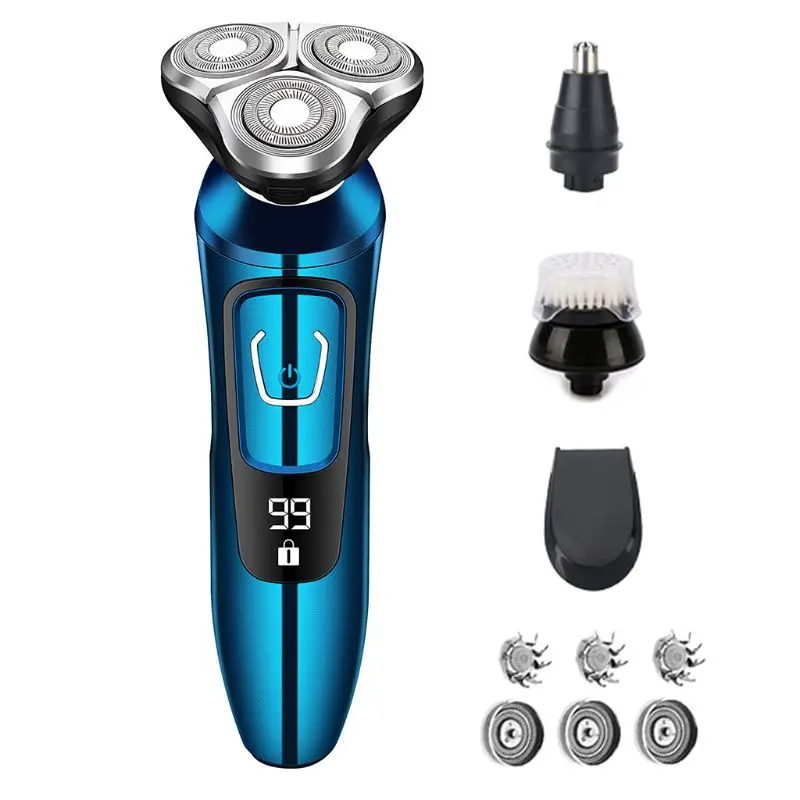 Интеллектуальный цифровой дисплей электробритва Влажная и сухая электрическая бритва для мужчин USB перезаряжаемая борода бритвенная