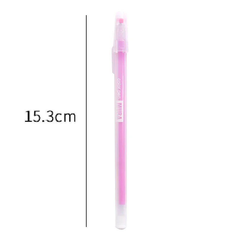 12pcs Color Gel Ink Pen Set Ballpoint 0.5mm Transparent Body Colorful  Marker Liner Highlighter Drawing A6127