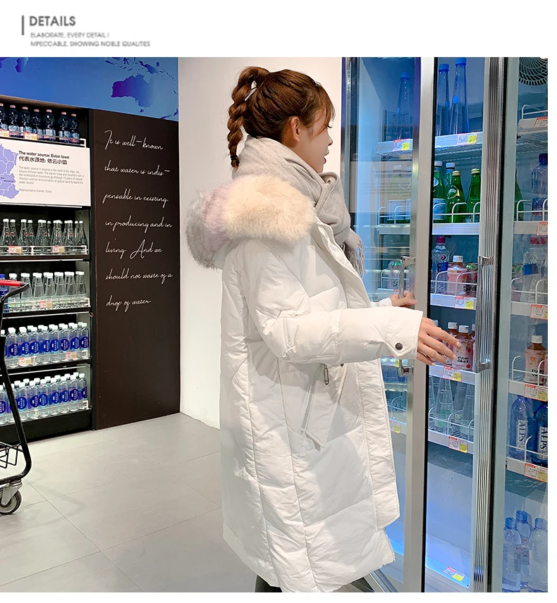 Пуховая куртка с капюшоном, зимняя куртка, женские парки, новинка, Женская куртка, разноцветная верхняя одежда с меховым воротником, женские зимние пальто