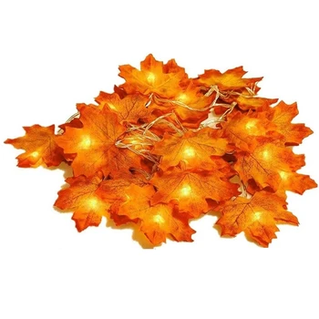 

Thanksgiving Fall Leaves Decorations Leaf Garland String Lights 32.8 Ft 80 LED Maple Leaves Light Battery Operated Decor