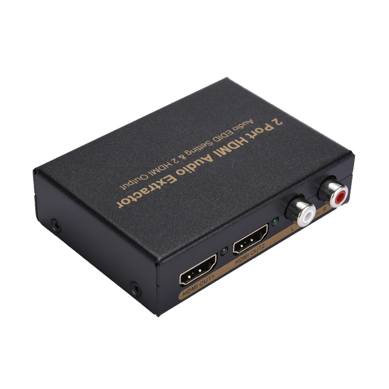 2 порта HDMI сплиттер аудио экстрактор аудио EDID Настройка 2 HDMI выход 1X2 HD1080P HDMI аудио экстрактор с адаптером питания