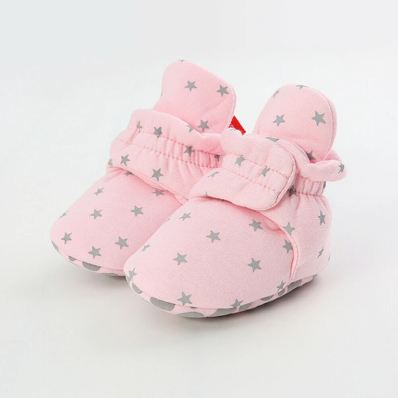 Pink Star Ботинки для новорожденных; мягкая зимняя теплая обувь для младенцев; ботиночки для маленьких мальчиков и девочек; милые подарки; Новинка; ; Возраст 0-18 месяцев - Цвет: Pink Star