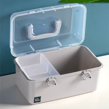 

Hot Sale Medicine Chest Trumpet Medicine Box Portable Student Small-sized Small Medical Care Box Household Plastic Drug Storage