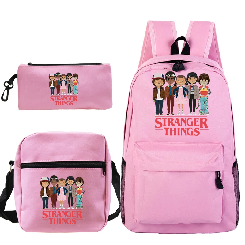 

Kpop Plecak Mochila Backpack Men Sac A Dos Stranger Things 3 PCS/set Pencil Case Shoulder School Bags for Teenage Girls Bookbag