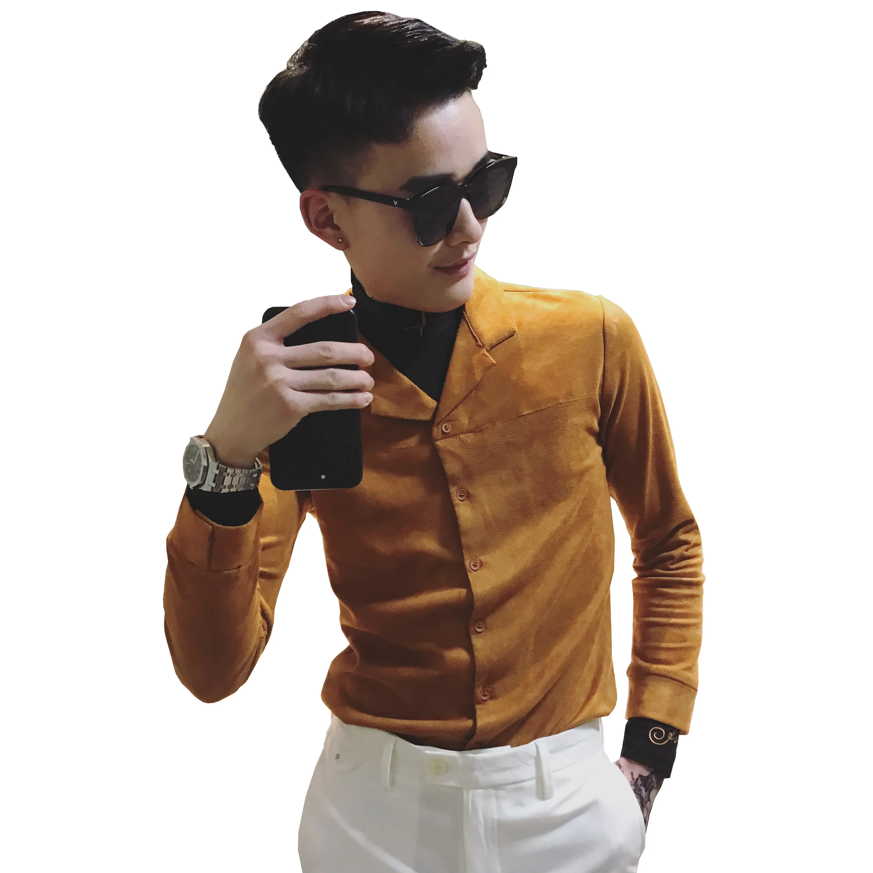 Осенние мужские рубашки с защитой цвета хаки Camisa Social Club белые мужские рубашки Slim Fit 2 шт рубашки Hemden Herren Langarm бизнес