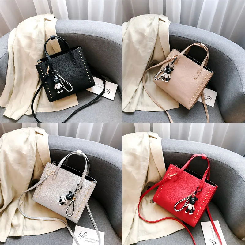 Повседневная модная женская сумка на плечо из искусственной кожи с заклепками, мягкая сумка-мессенджер, роскошные сумки, женские сумки, дизайнерские вместительные YY-001