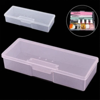 

1PC Nail Dotting Drawing Pens Buffer Grinding Files Organizer Case Container Plastic Transparent Nail Manicure Tools Storage Box