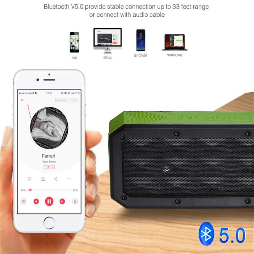 Bluetooth динамик водонепроницаемый активная Колонка сабвуфер говорящая Bluetooth акустическая система музыкальная Колонка НЧ динамик говорящий портативный