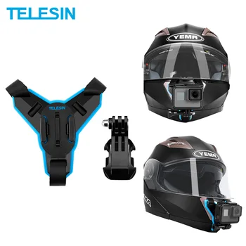 

TELESIN Motorcycle Helmet Strap Mount Action Camera Front Chin Mount for GoPro Hero 9 8 7 6 5 DJI Osmo Action camera Accessories