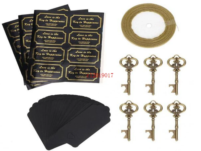 Creative vintage crown bottle opener key wedding decoration accessories zinc alloy wedding pendant return gift bottle opener