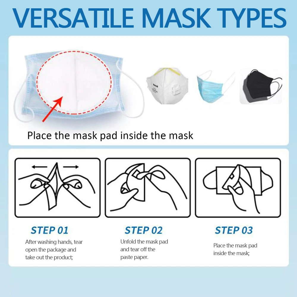 100pcs Disposable Face Masks Replacement Filtering Breathable Pad 5 Layer PM2.5 Dust Mask filter for N95 KN95 KF94 ffp3 2 1 Mask