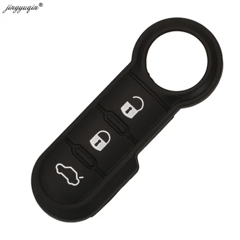 Keyforkess New Styling 3 pulsanti in gomma Pad Fob Flip Key Remote per Fiat 500 Panda Abarth Punto Peugeot Citroen Remote Car Key Pad - Jingyuqin New Styling 3 pulsanti in gomma Pad Fob Flip Key Remote per Fiat 500