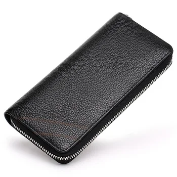 

2020 brand Genuine Leather men Business Wallet Long Multi-card Zipper Wallet Coin Purse Card Holde Purse Clutch bag