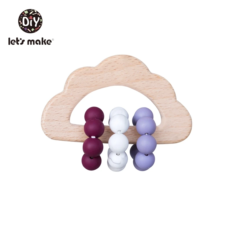 Let s Make Baby Toys Hanging Wood Silicone Beads Beading Educational Toys Bed Bell Cloud 0 5