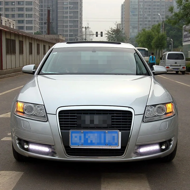 2 шт., автомобильные аксессуары, желтый сигнальный стиль, DRL реле, Автомобильный светодиодный дневной ходовой светильник, противотуманная фара для A6 A6L C6 2005-2008