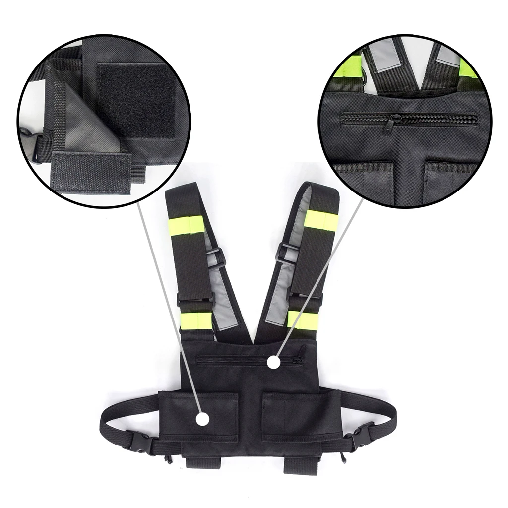 2xUniversal радио нагрудный карман Жгут Мешок разгрузочный жилет Rig, Hands Free