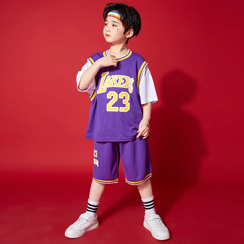 Kids Concert Hip Hop Clothing Cheerleader T Shirt Shorts Streetwear Basketball Uniforms Dance Costume For Girls Boys