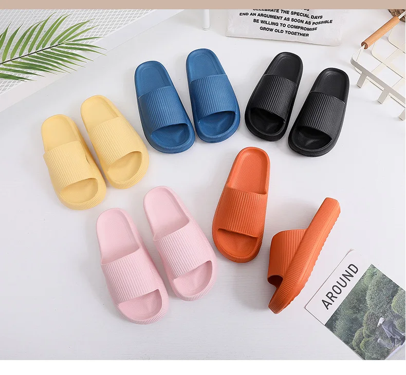 Thick Platform Horsehold Slippers Women Indoor Bathroom Slides Soft EVA Anti-Slip Home Floor Slides Ladies Summer Shoes