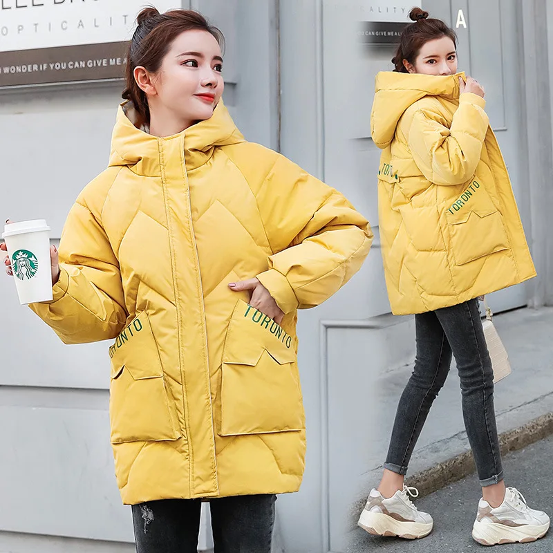 

2019 New Style Cotton Coat Winter WOMEN'S Dress Middle School Students Loose And Plus-sized Versatile College Style Graceful Thi
