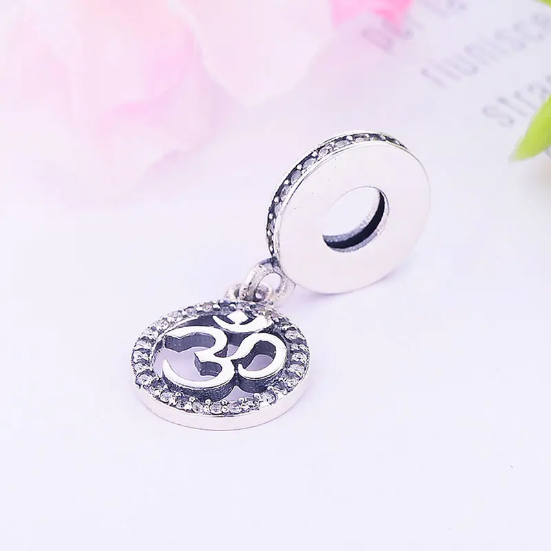 

Hot 925 Sterling Silver Number of Love Symbol Circle Zirconia Bead Pendant Fit Original Pandora Charm Bracelet Making Berloque