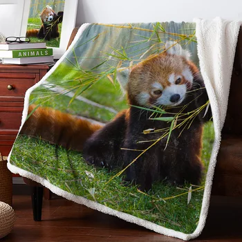 

Chinese Lesser PandaNew Winter Warm Blanket Office Plush Blanket Bedspreads Quilt Drop Ship