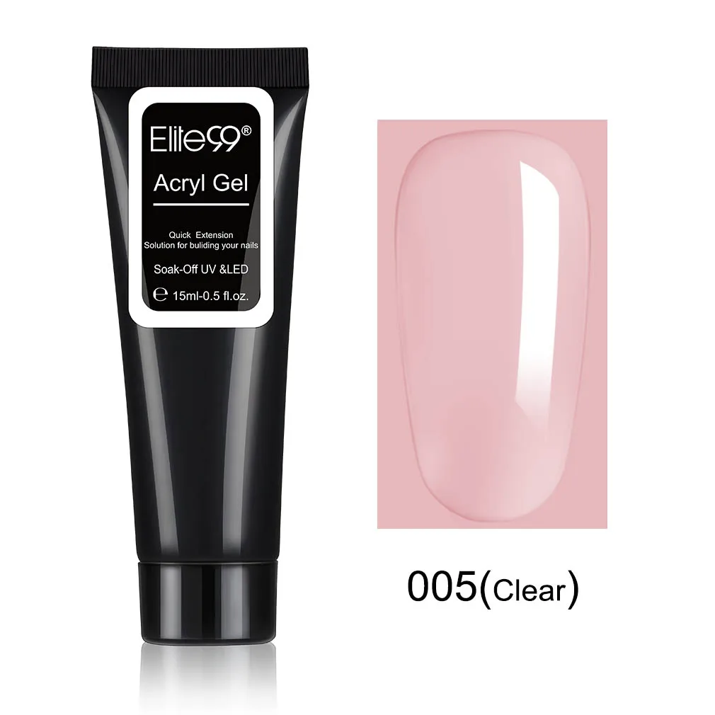Elite99 Acrylic Poly Extension Gel Quick Building Gel Polish Clear Pink Nail Tips UV Builder Gel Finger Extend Builder Nail Gel - Цвет: 15ml - 005