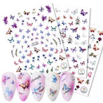

1pcs 3D Nail Sticker Beautiful Butterfly Nail Sticker Viscosity Transfer Decals Decoration DIY Nail Art Accessories Design