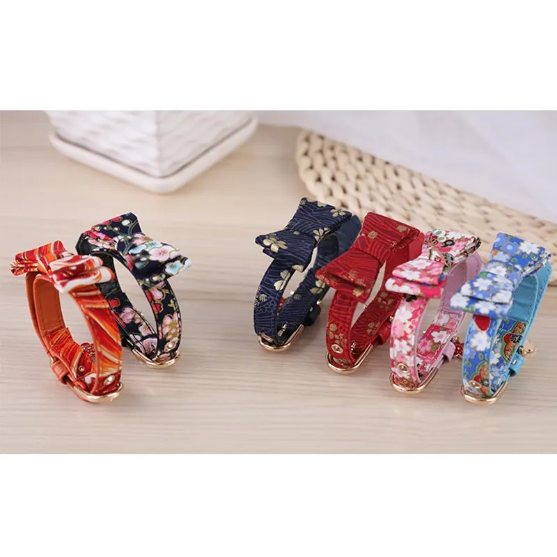 Japanese Style Personalized Cat Collar Bowknot For Puppy Pet Kitten Nameplate Collar Adjustable Comfortable And Breathable Japanese Style Personalized Cat Collar Bowknot For Puppy Pet Kitten Nameplate Collar Adjustable Comfortable And Breathable