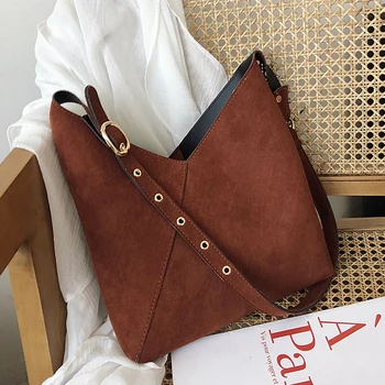 

Scrub Leather Bucket Bags For Women 2020 Small Shoulder Messenger Bag Lady Solid Color Crossbody Bags Handbags #35